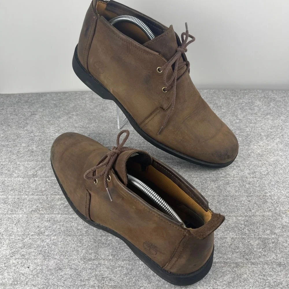 Timberland Leather Earthkeepers Chukka Boots Brown Lace Up Workwear Heritage 9.5